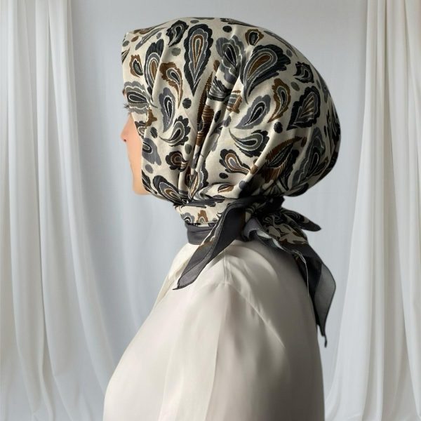 Paisley Desen Gri Soft Eşarp