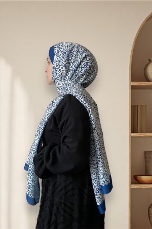 Paisley Desen Mavi Soft Şal
