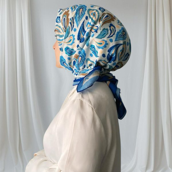 Paisley Desen Mavi Soft Eşarp