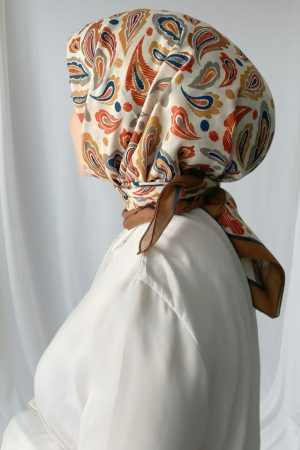 Paisley Desen Sütlü Kahve Soft Eşarp