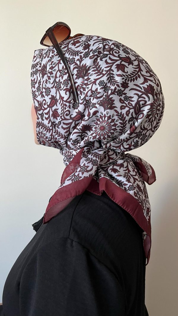 Saray Motifi Desen Bordo Soft Eşarp