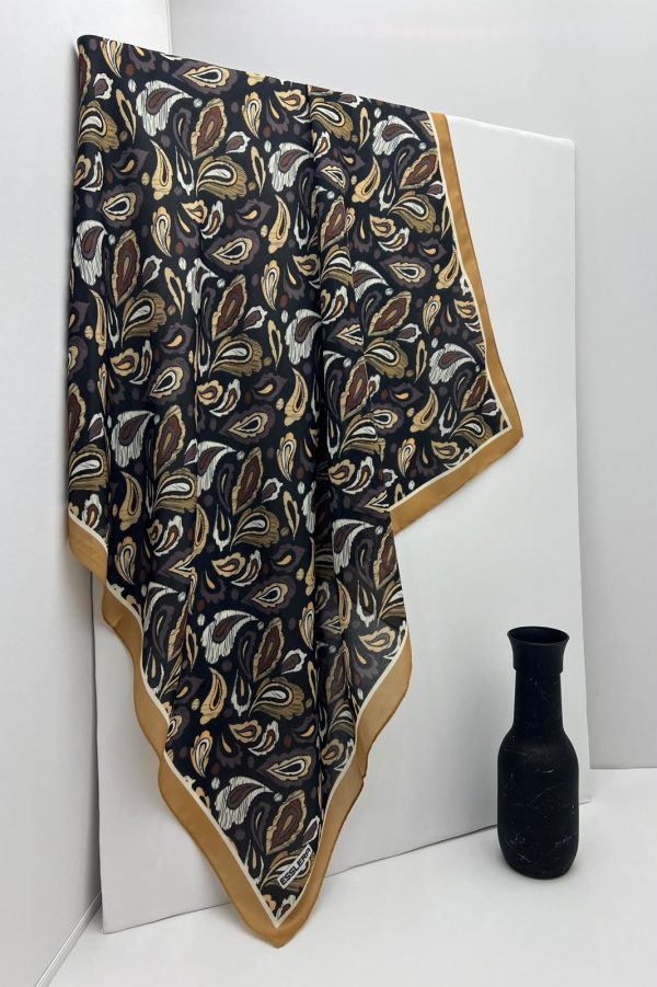 Paisley Desen Kahverengi Soft Eşarp