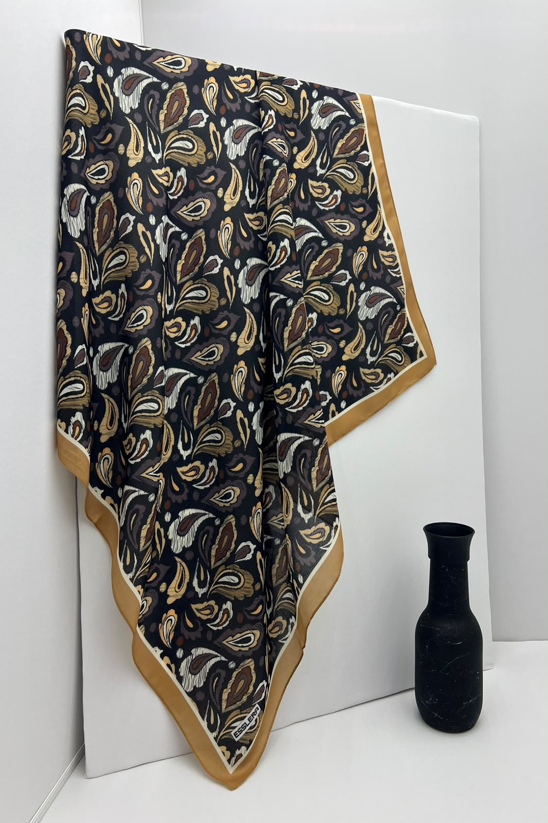 Paisley Desen Kahverengi Soft Eşarp