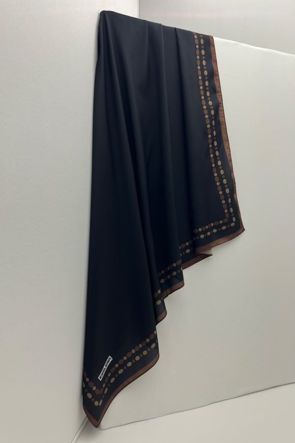 Desenli Siyah Soft Eşarp